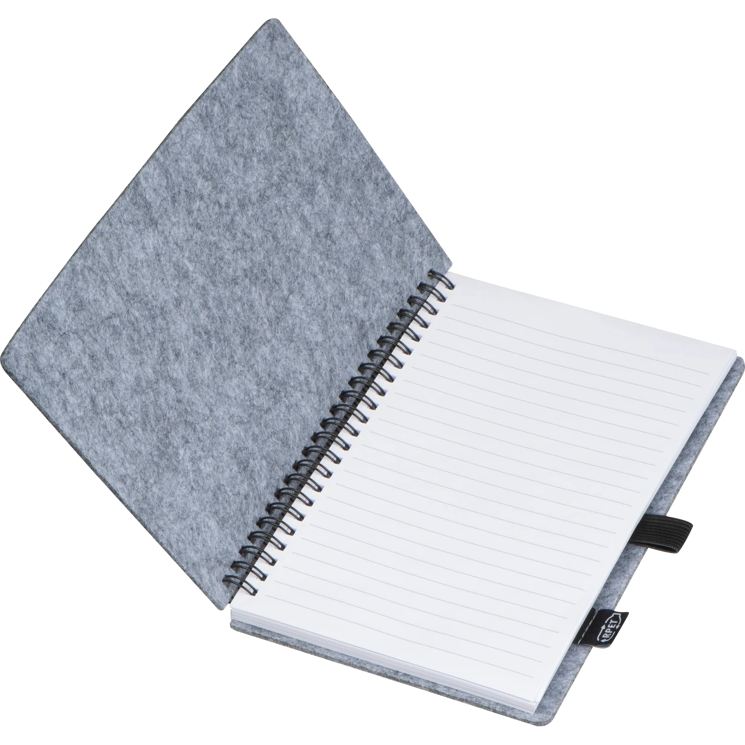 A5 RPET Filz Notizbuch BRENDA - grau