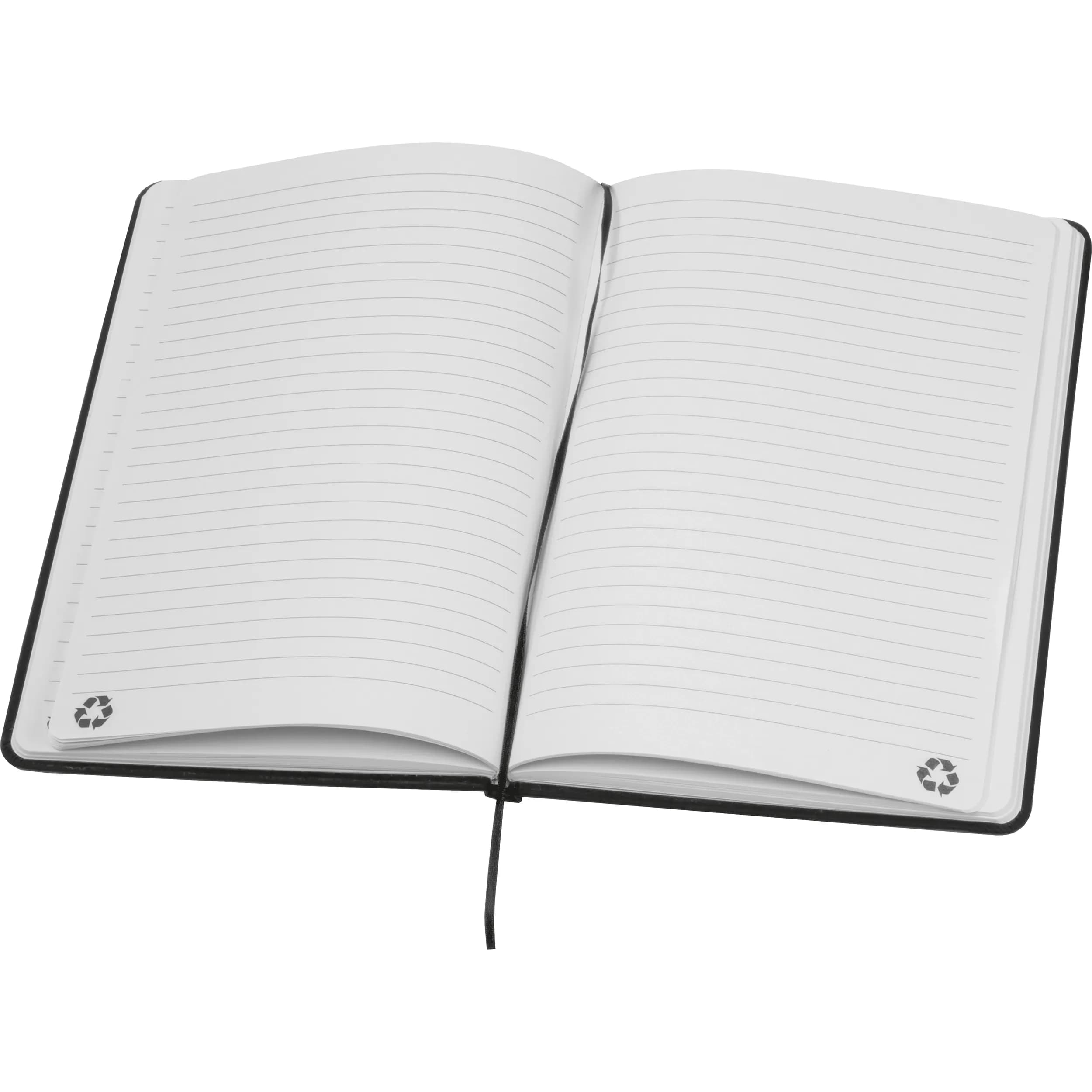 A5 Notizbuch aus recyceltem Papier DOMINIK - schwarz