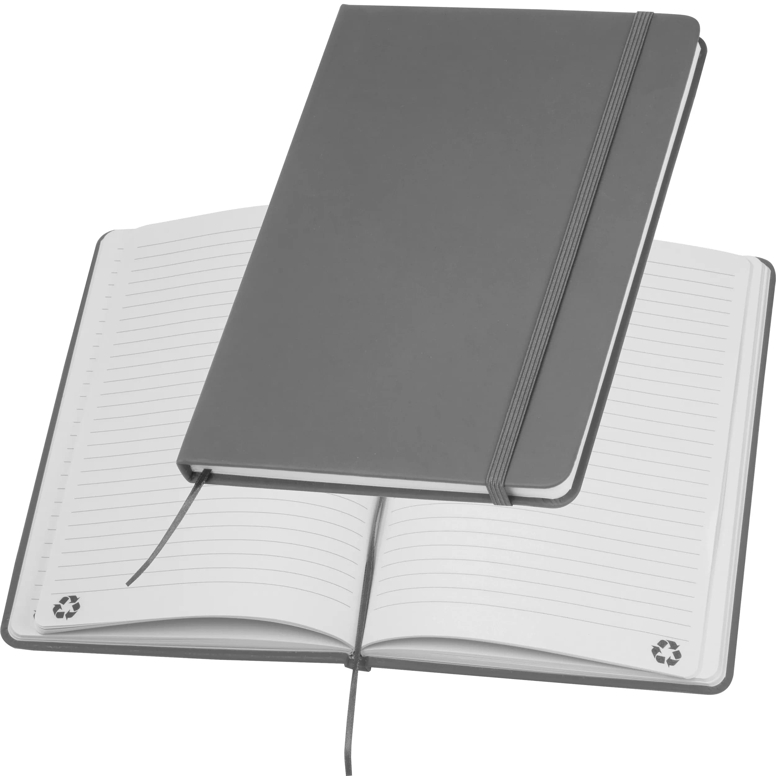 A5 Notizbuch aus recyceltem Papier DOMINIK - grau