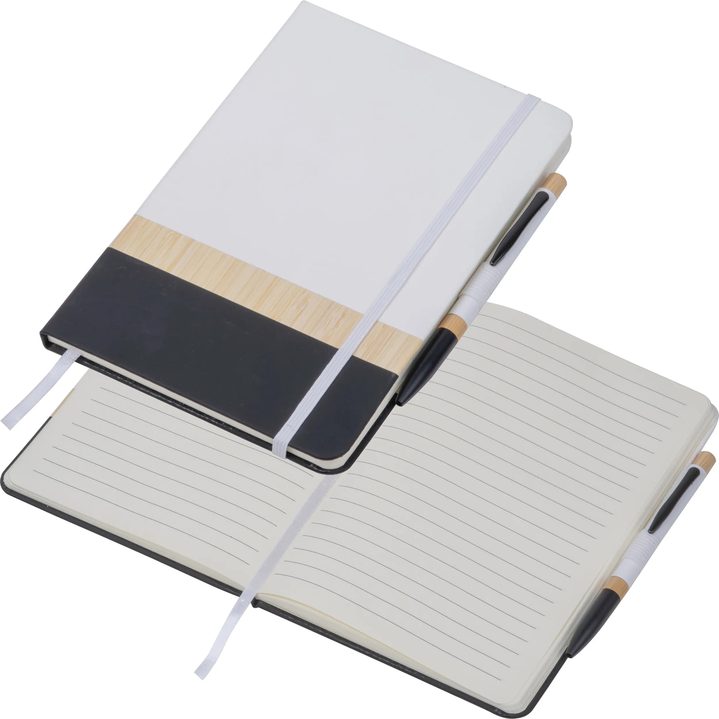 A5 Notizbuch mit Kugelschreiber AVA - weiss