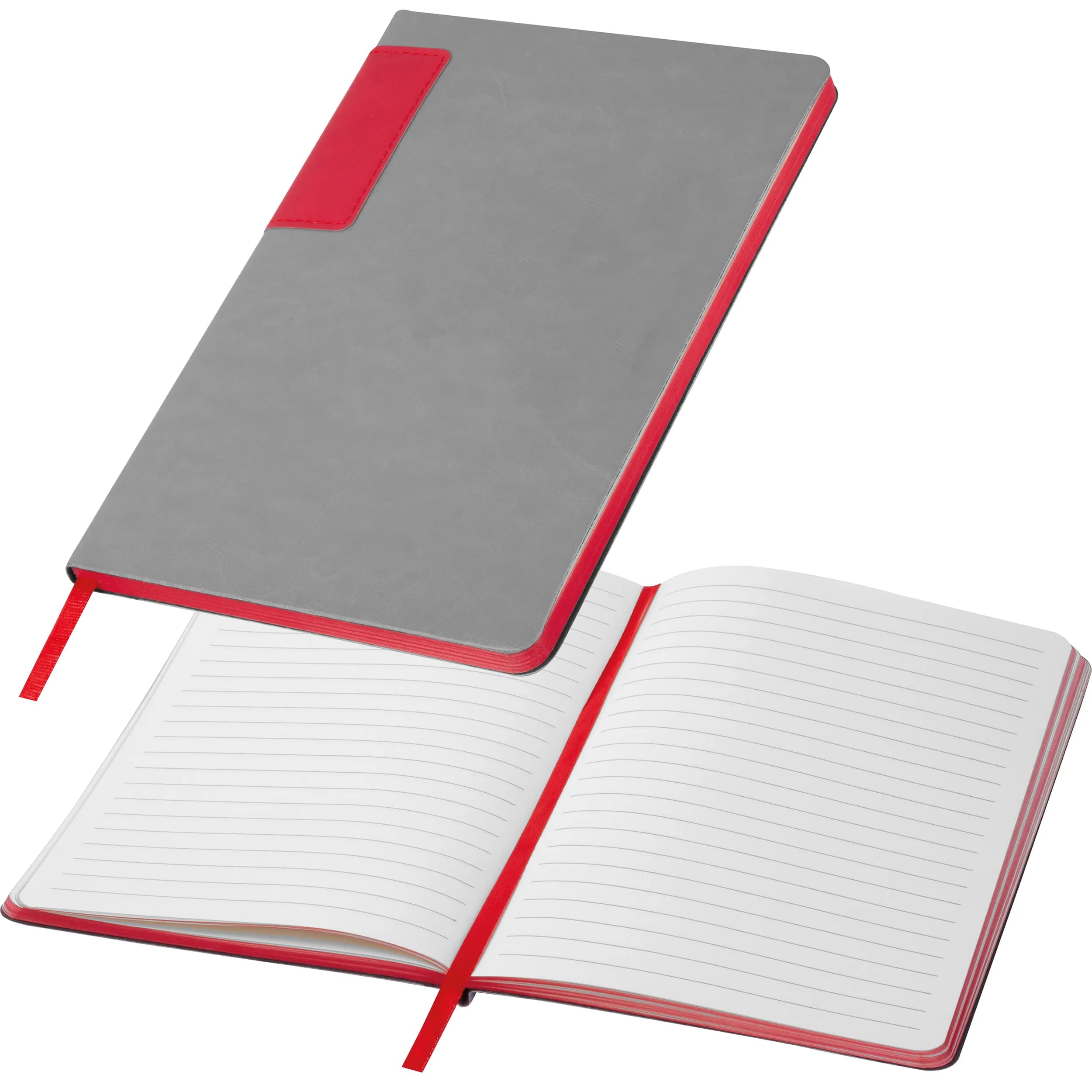 A5 Notizbuch mit farbigem Schnitt EVAN - rot