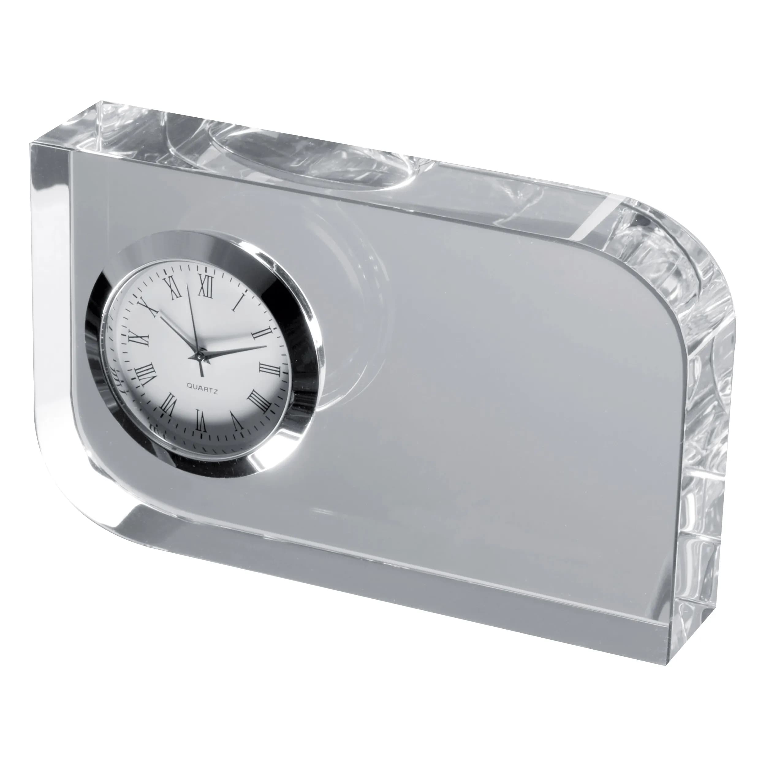 Glasblock mit Uhr GERALD - transparent