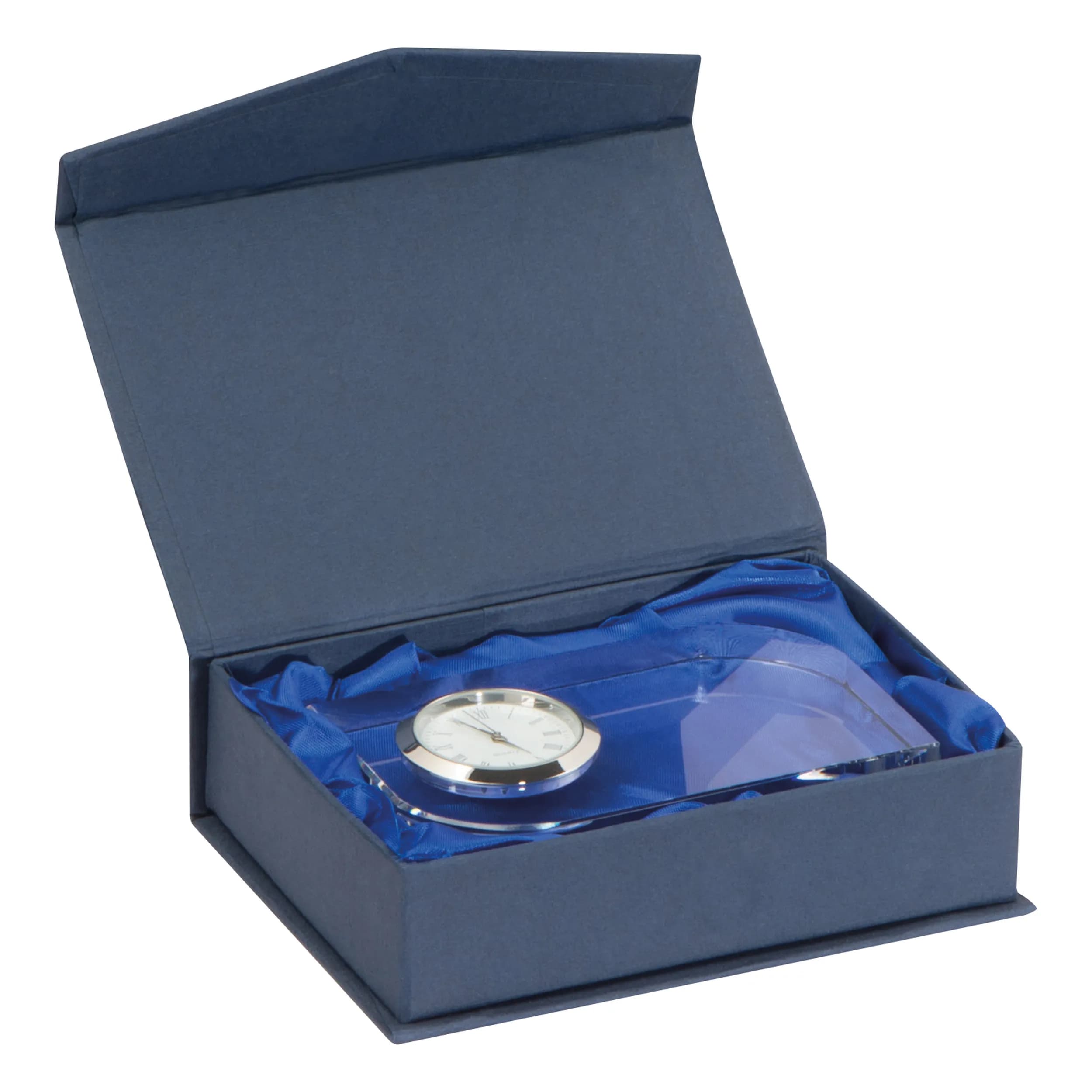 Glasblock mit Uhr GERALD - transparent