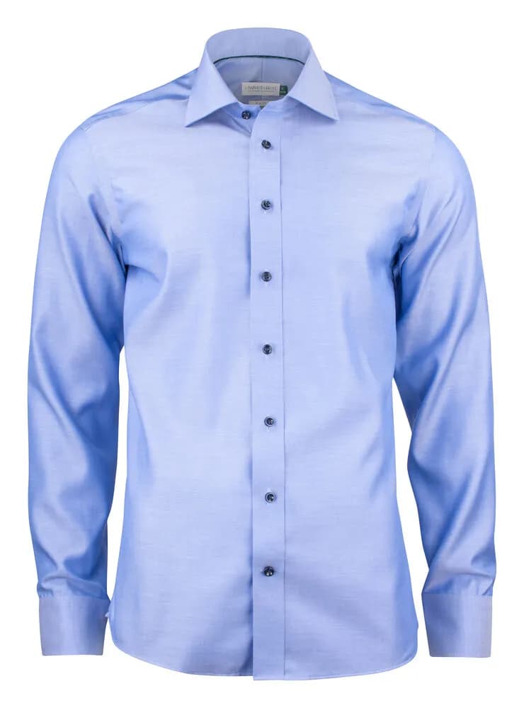 GB01 Twill Hemd Slim Fit Herren - Mittelblau