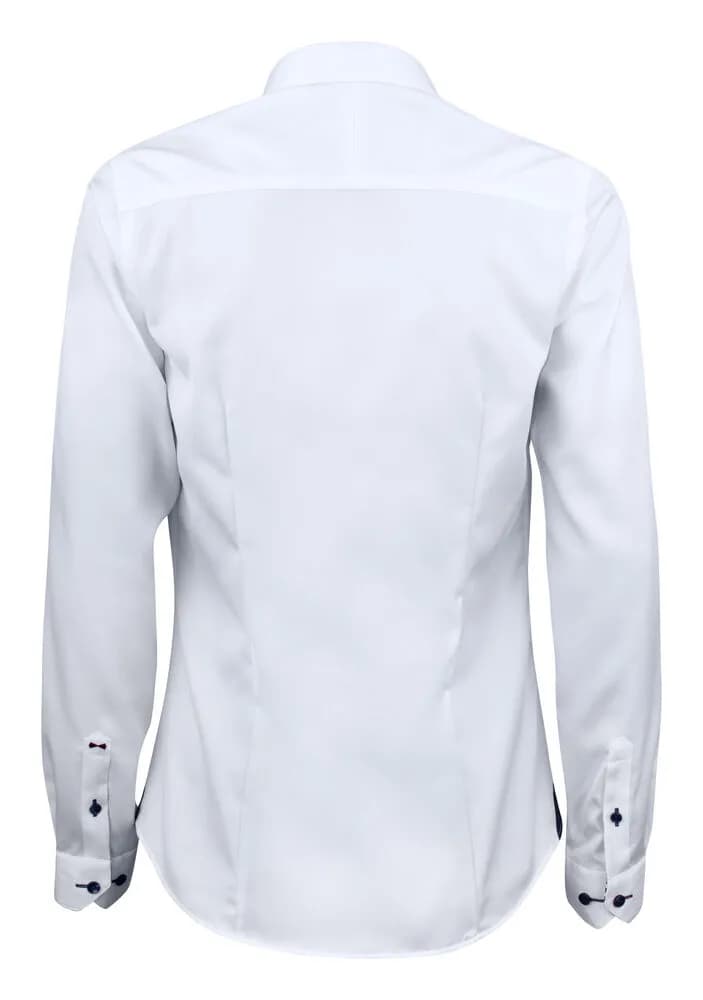 RB20 Twill Damen Blusen - Weiß/Marine