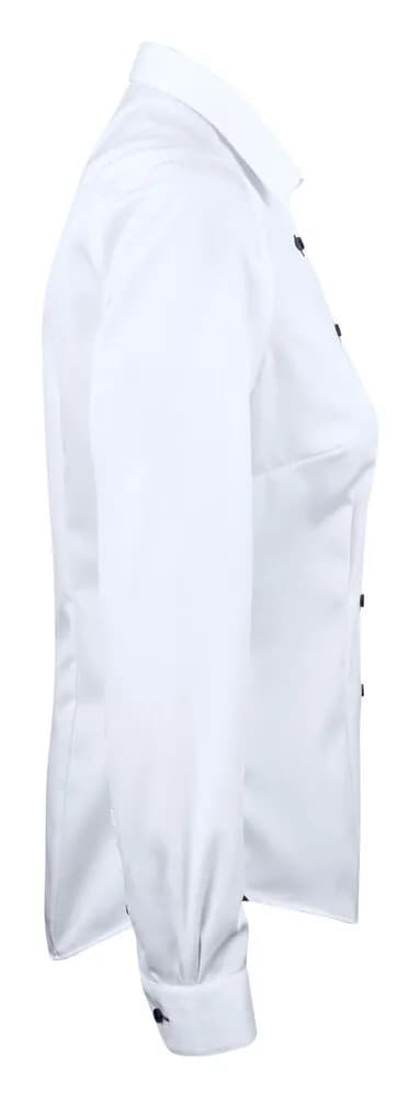 RB20 Twill Damen Blusen - Weiß/Marine