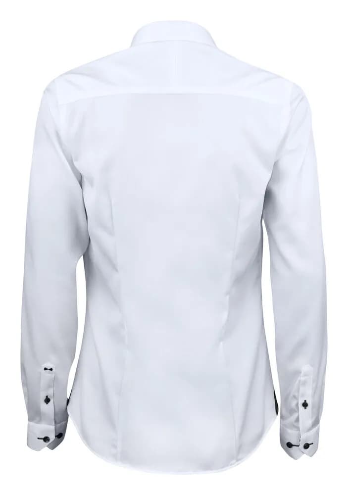 RB20 Twill Damen Blusen - Weiß/Schwarz