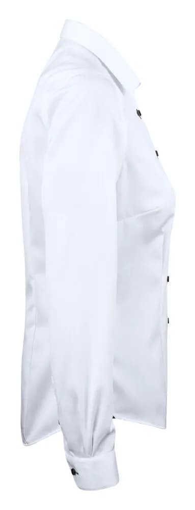 RB20 Twill Damen Blusen - Weiß/Schwarz