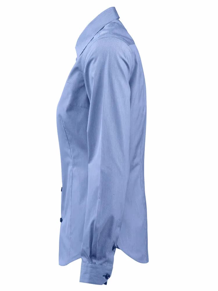 Red Bow 24 Damen Blusen - Mittelblau Streifen