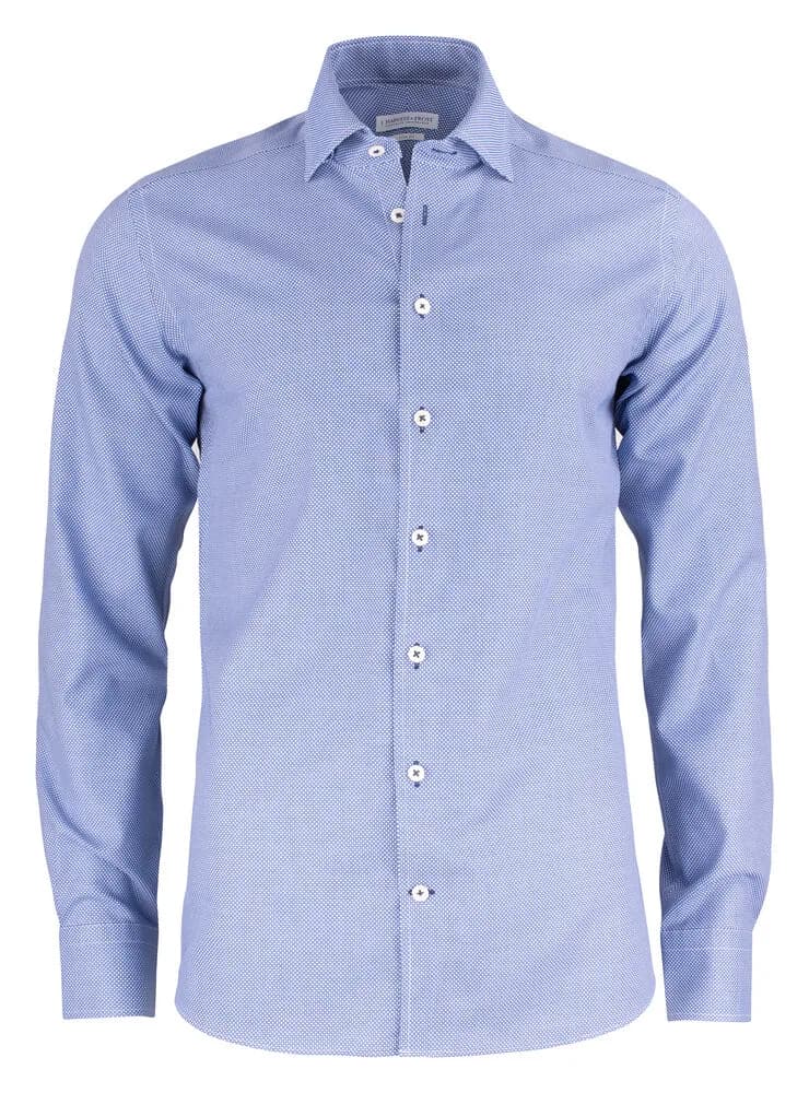 PB48 Jacquard Hemd Regular Fit Herren - Blau Muster