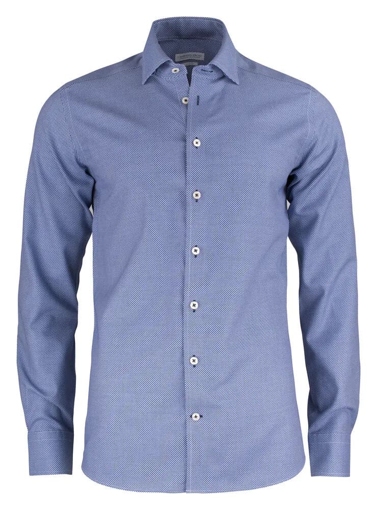 PB48 Jacquard Hemd Slim Fit Herren - Blau Muster