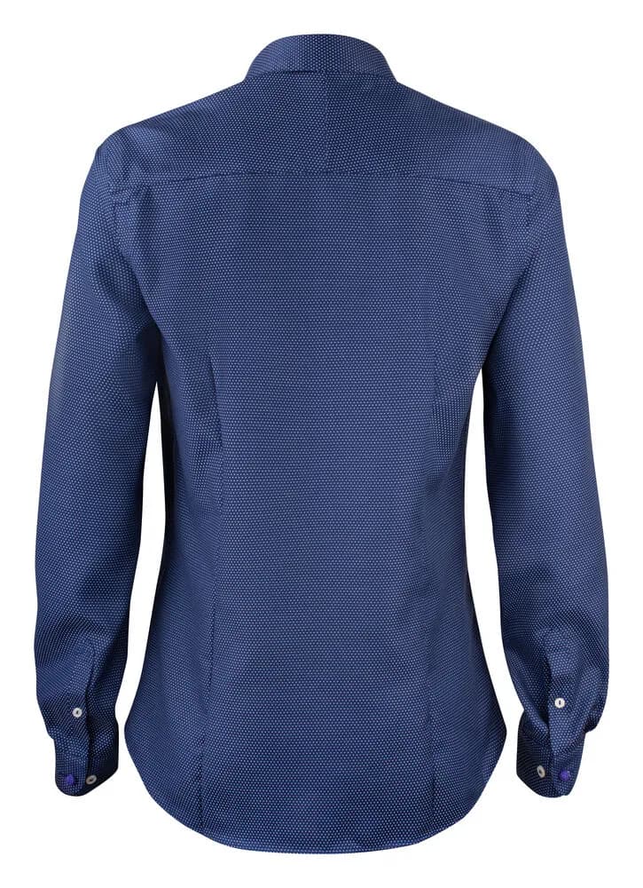 PB49 Jacquard Damen Blusen - Marine/Weiß Punkten