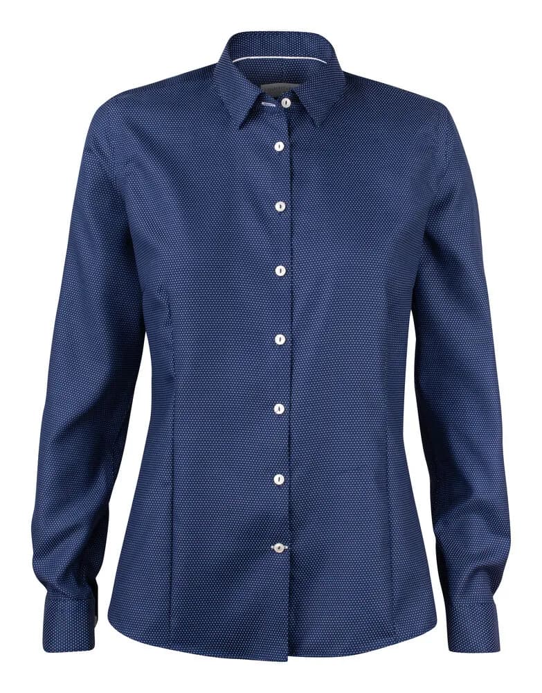 PB49 Jacquard Damen Blusen - Marine/Weiß Punkten