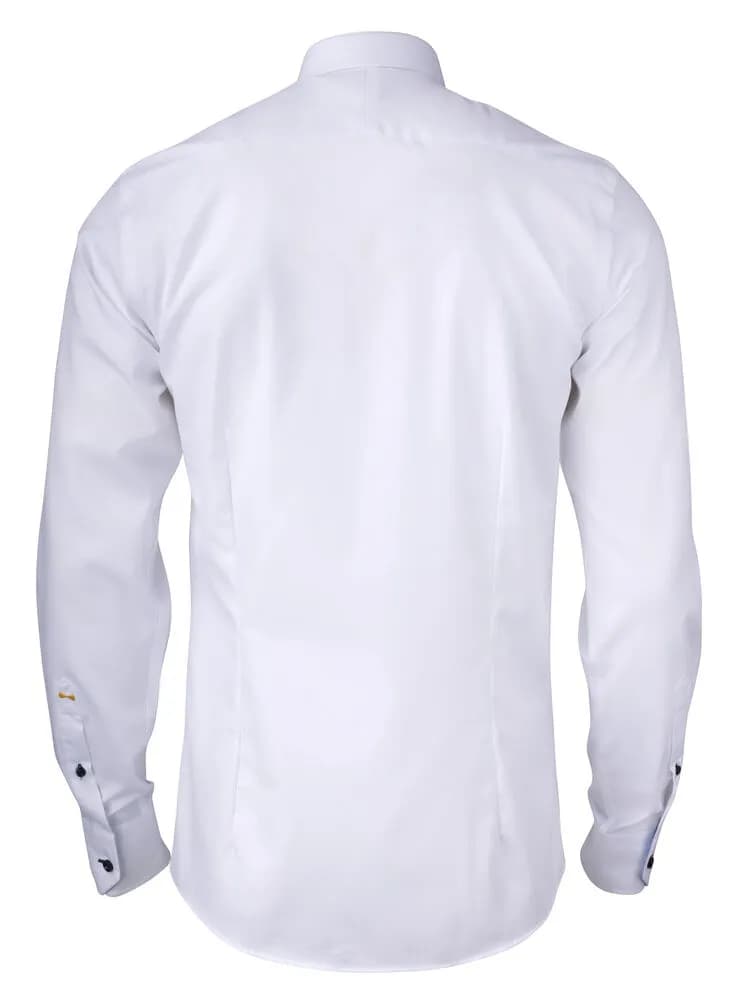 YB51 Twill Hemd Slim Fit Herren - Weiß/Hellblau