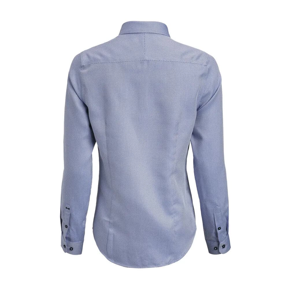 YB55 Jacquard Contemporary Fit Damen Blusen - Kristallblau