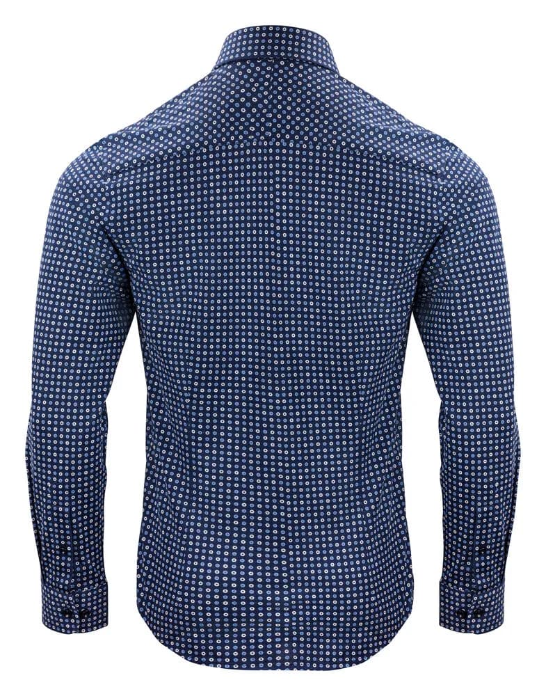 IB131 Pique Knit Hemd Regular Fit Herren - Blau Muster
