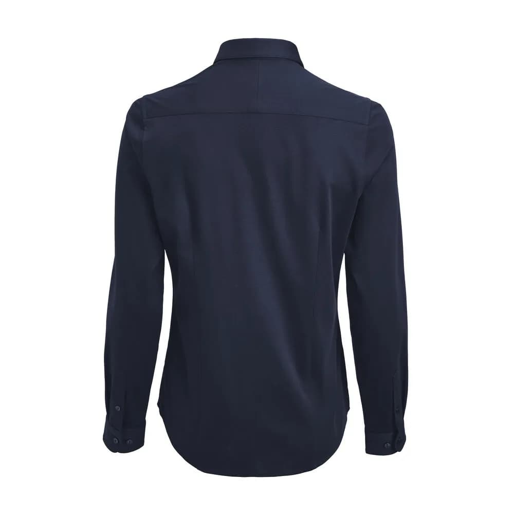 IB132 Interlock Knit Contemporary Fit Damen Blusen - Marine