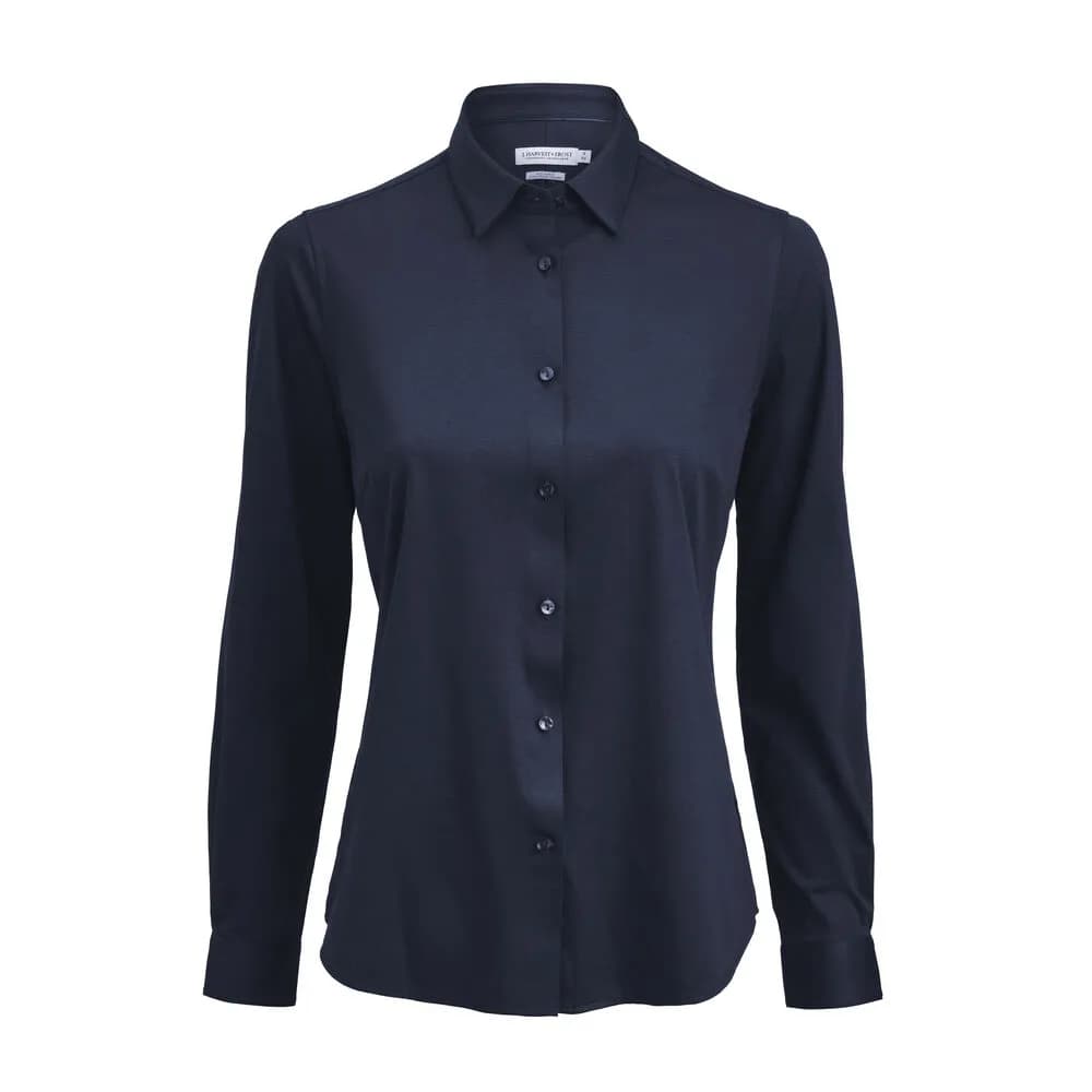 IB132 Interlock Knit Contemporary Fit Damen Blusen - Marine