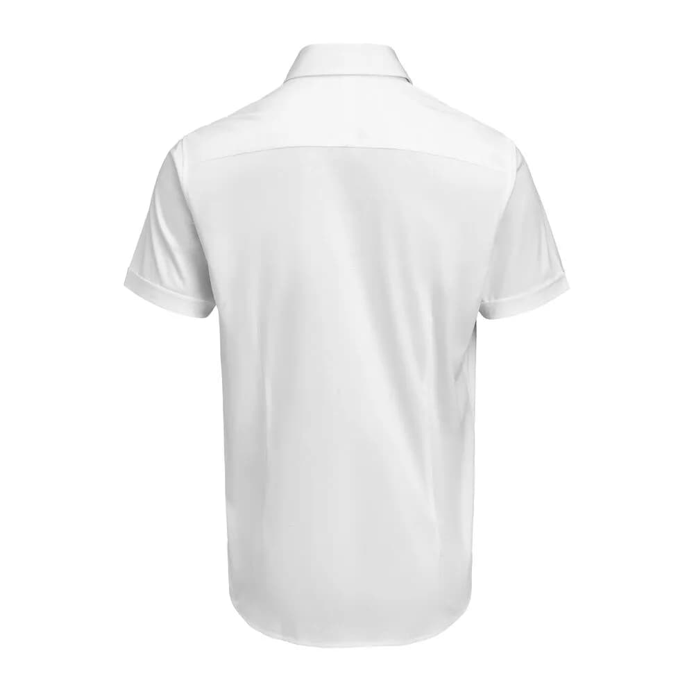 IB132 Interlock Knit S/S Hemd Slim Fit Herren - Weiß