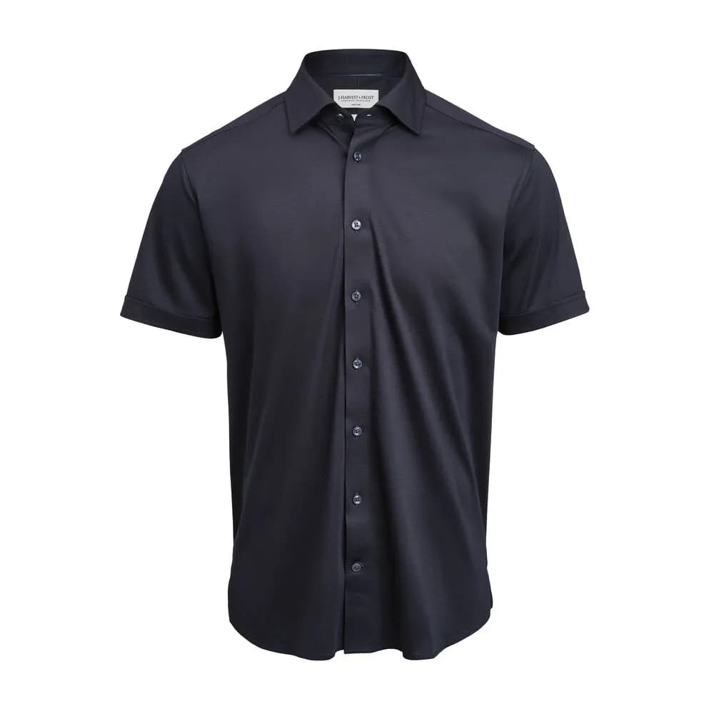 IB132 Interlock Knit S/S Hemd Regular Fit Herren - Marine