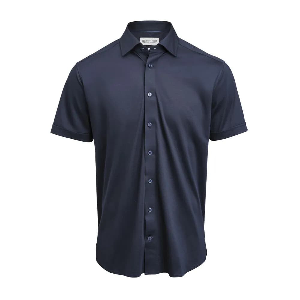 IB132 Interlock Knit S/S Hemd Regular Fit Herren - Marine