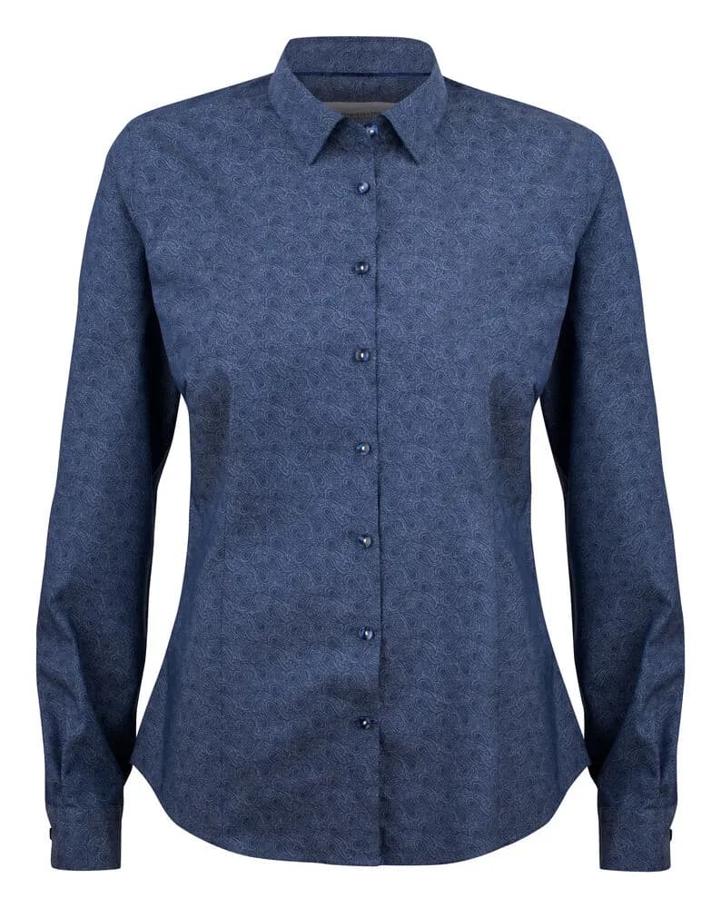 PB143 Twill  Damen Blusen - Indigo Paisley