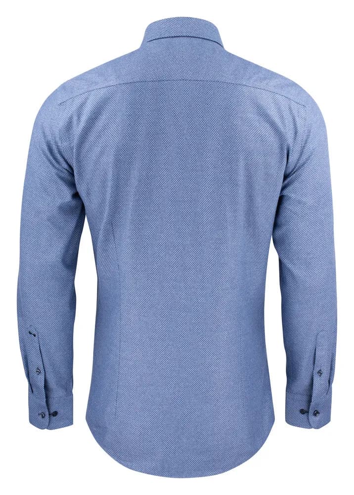 PB144 Brushed Jacquard Hemd Regular Fit Herren - Indigo