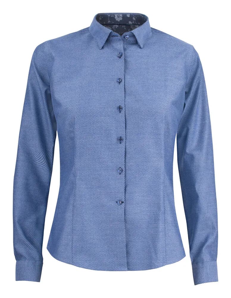 PB144 Brushed Jacquard Damen Blusen - Indigo