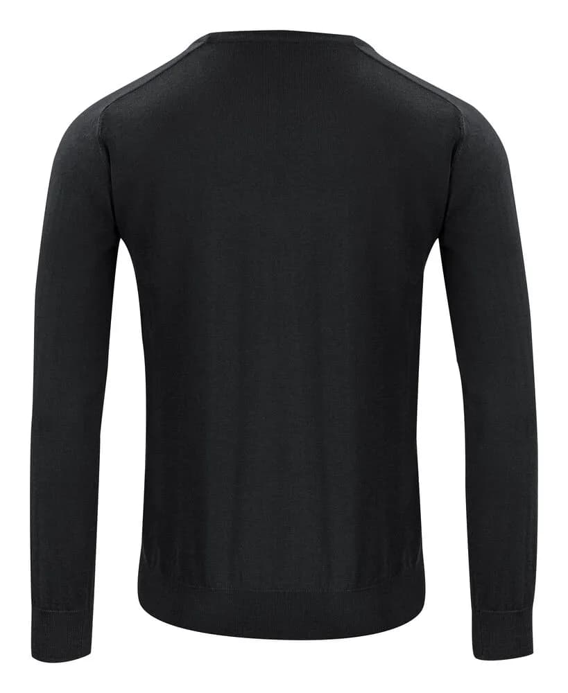 Merino V Strickpullover Herren - Schwarz