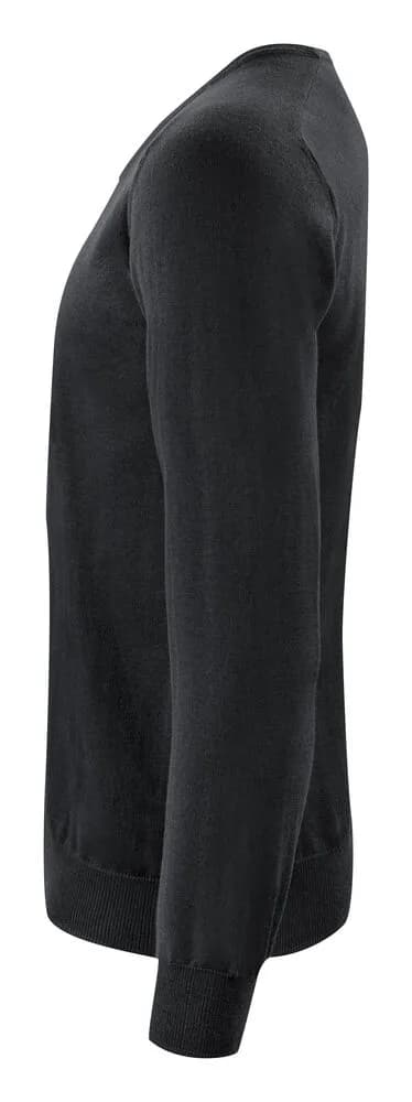 Merino V Strickpullover Herren - Schwarz