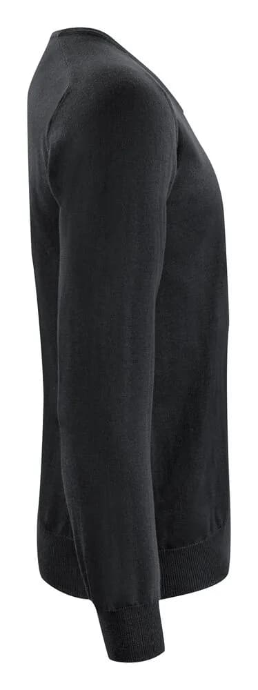 Merino V Strickpullover Herren - Schwarz