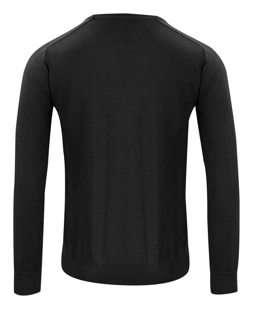 Merino U Strickpullover Herren - Schwarz