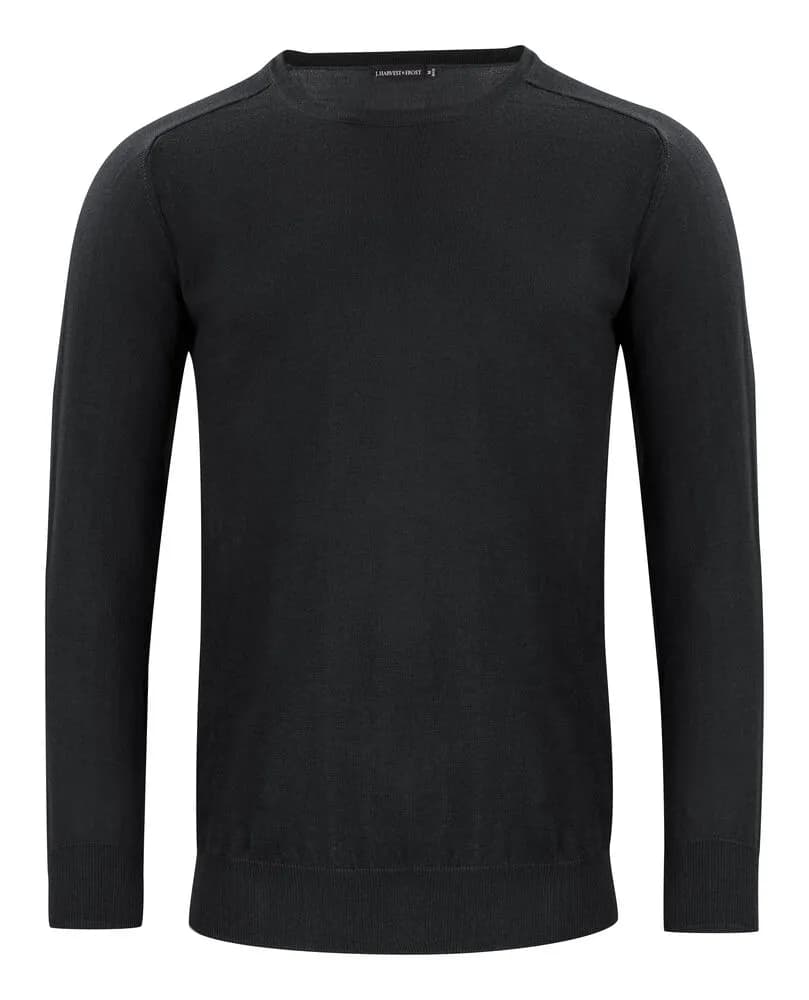 Merino U Strickpullover Herren - Schwarz