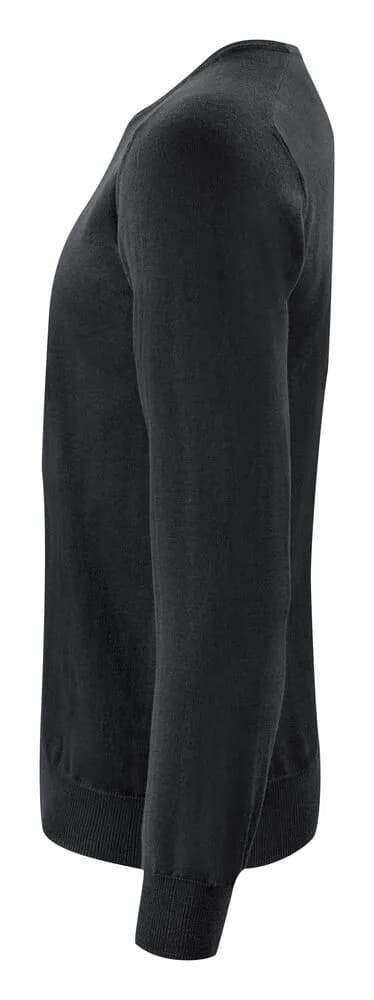 Merino U Strickpullover Herren - Schwarz