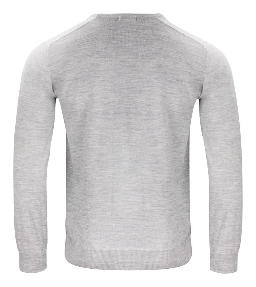 Merino U Strickpullover Herren - Hellgraues Meliert
