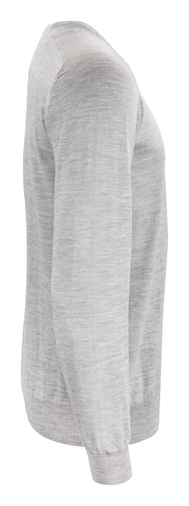 Merino U Strickpullover Herren - Hellgraues Meliert