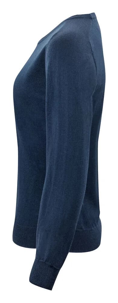 Merino U Strickpullover Damen - Marine