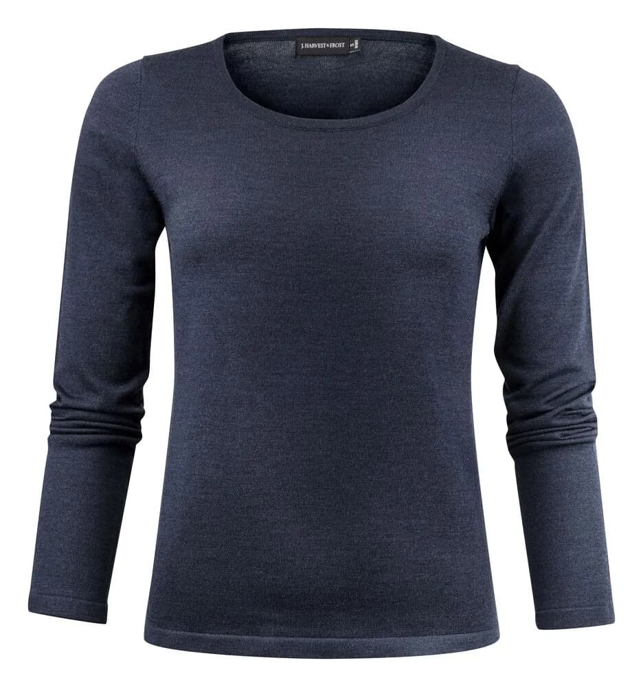 Merino U Strickpullover Damen - Marine