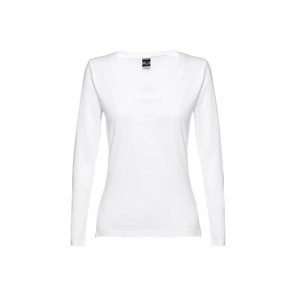 Langärmeliges tailliertes T-Shirt für Frauen - THC BUCHAREST WOMEN WH - Weiß