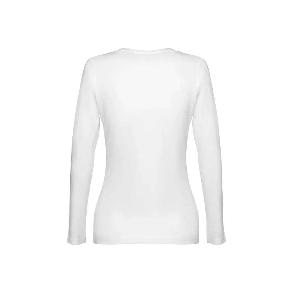 Langärmeliges tailliertes T-Shirt für Frauen - THC BUCHAREST WOMEN WH - Weiß