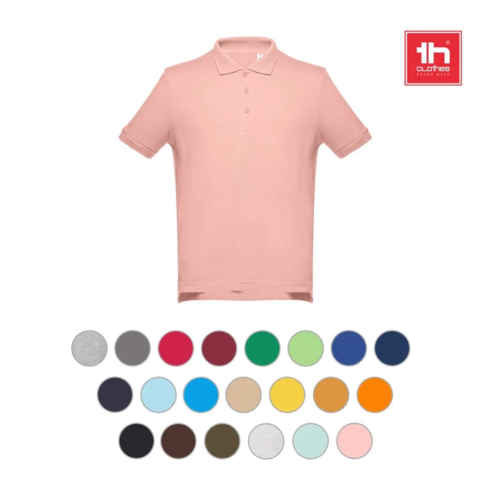 Kurzarm-Poloshirt aus Baumwolle für Herren - THC ADAM - Schwarz