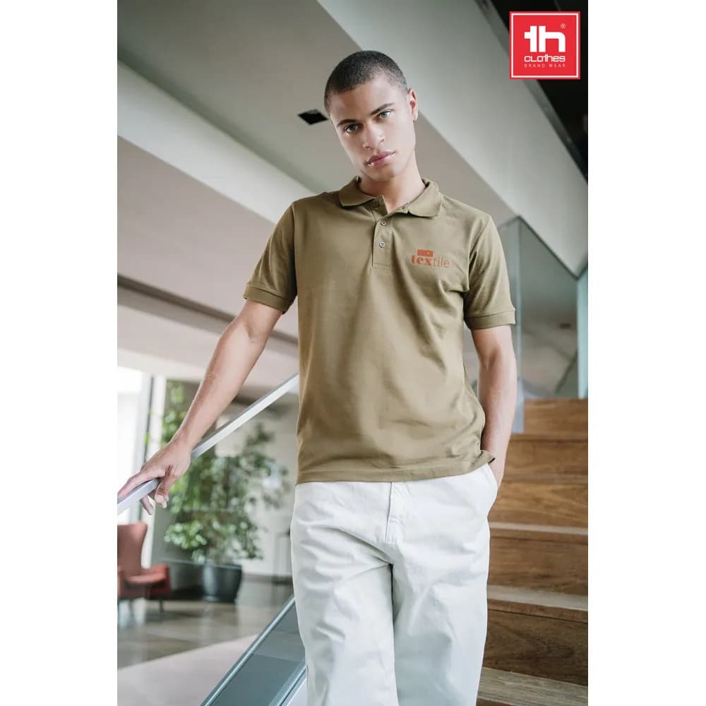 Kurzarm-Poloshirt aus Baumwolle für Herren - THC ADAM - Schwarz