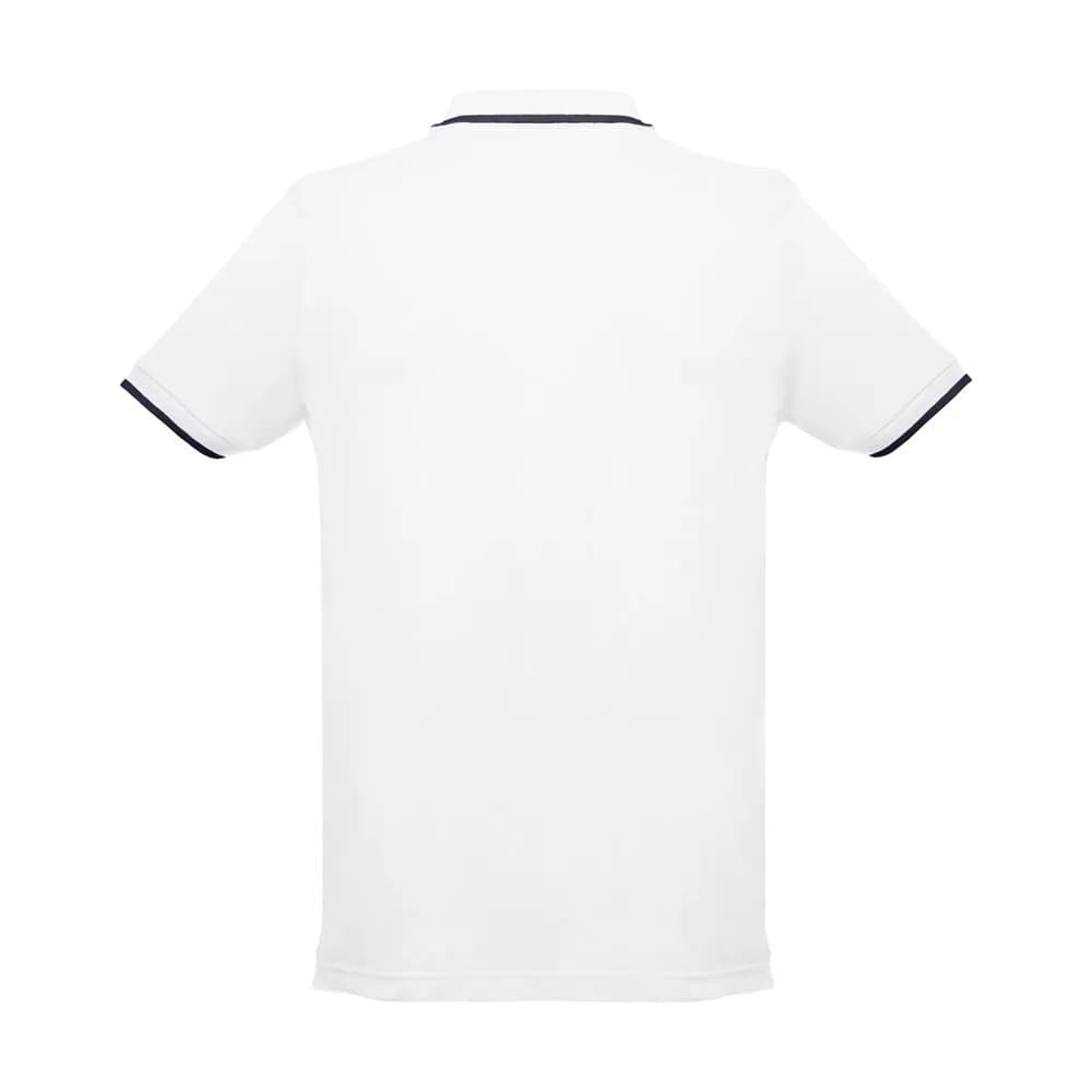 Zweifarbiges Baumwoll-Poloshirt für Männer. Weiße Farbe - THC ROME WH - Weiß