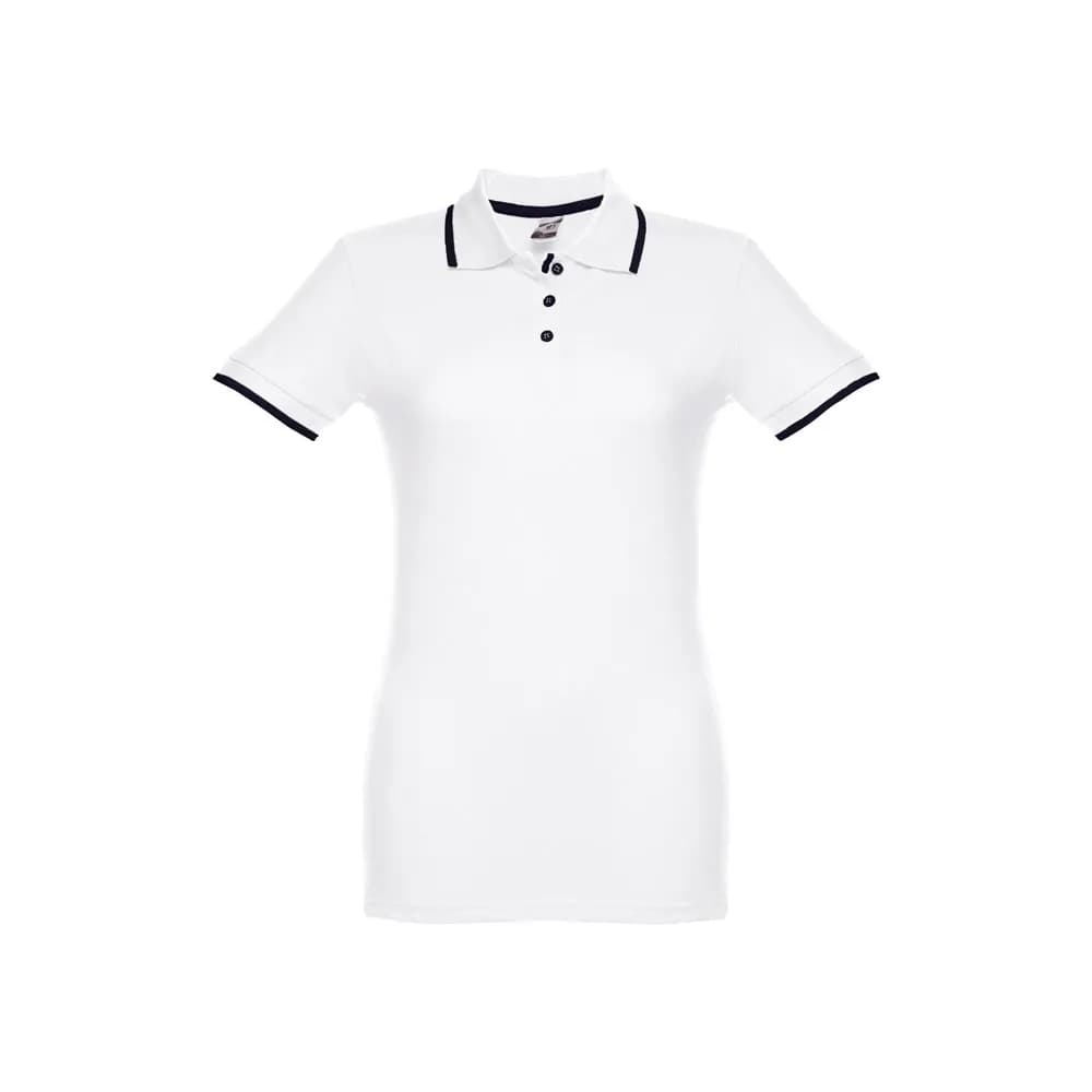 Zweifarbiges Baumwoll-Poloshirt für Damen - THC ROME WOMEN WH - Weiß