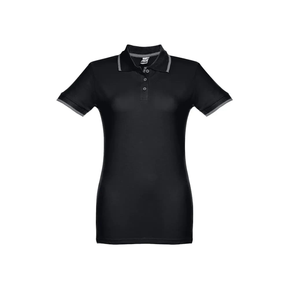 Slim fit Damen Poloshirt - THC ROME WOMEN - Schwarz