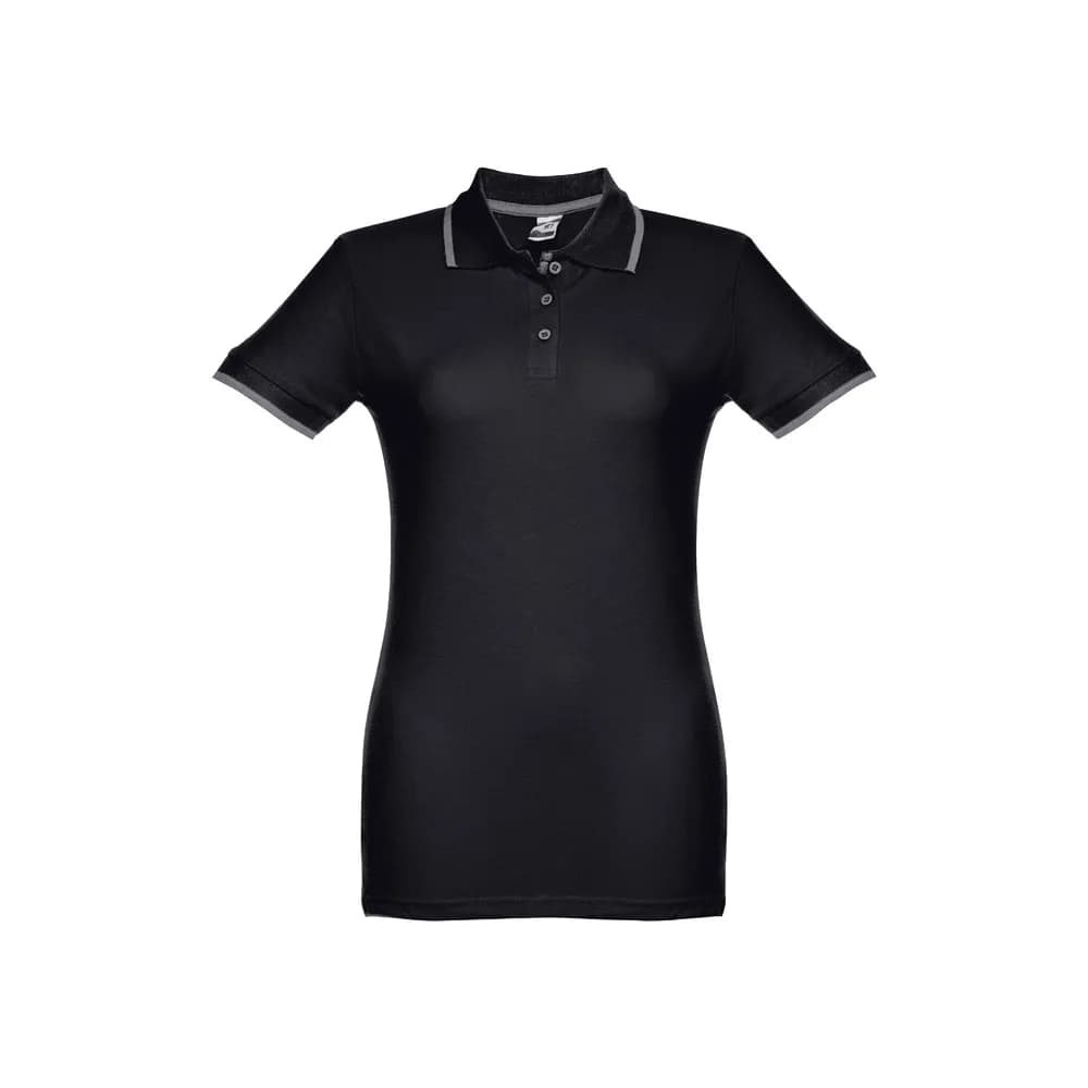 Slim fit Damen Poloshirt - THC ROME WOMEN - Schwarz