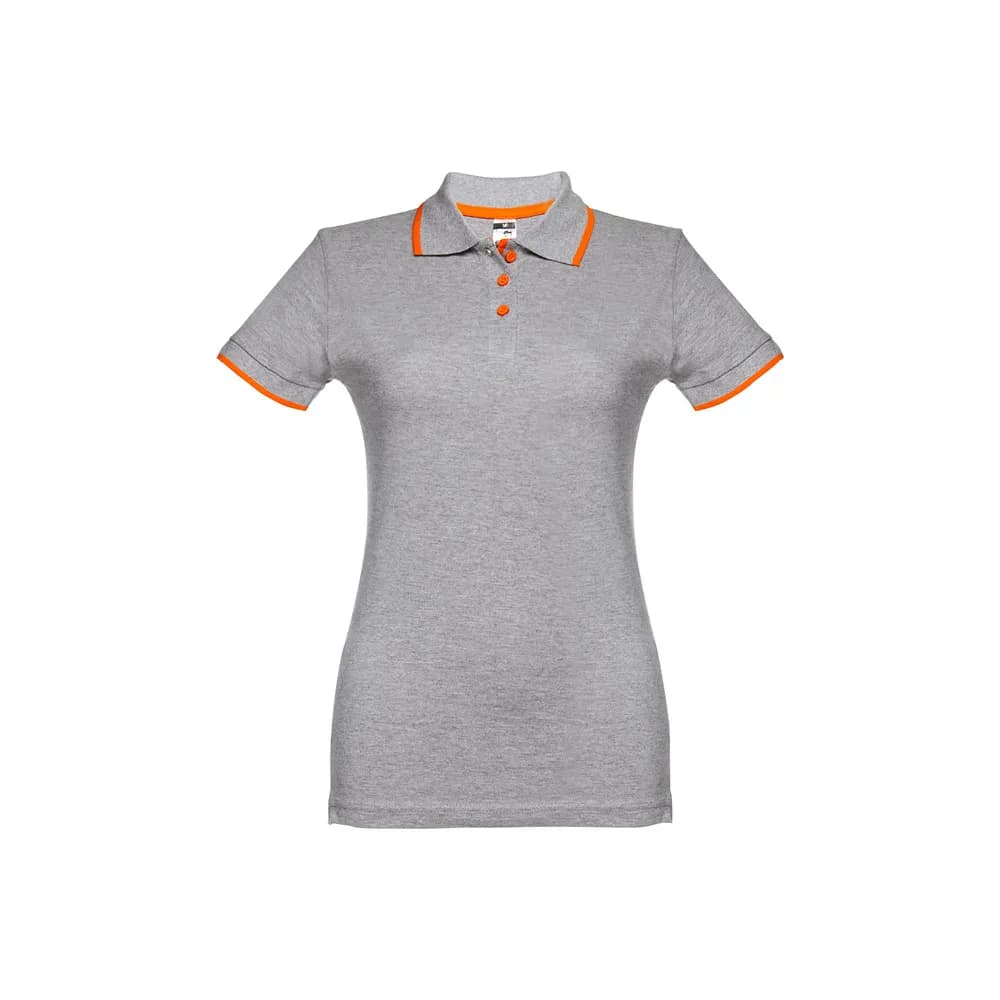 Slim fit Damen Poloshirt - THC ROME WOMEN - Hellgrau melliert
