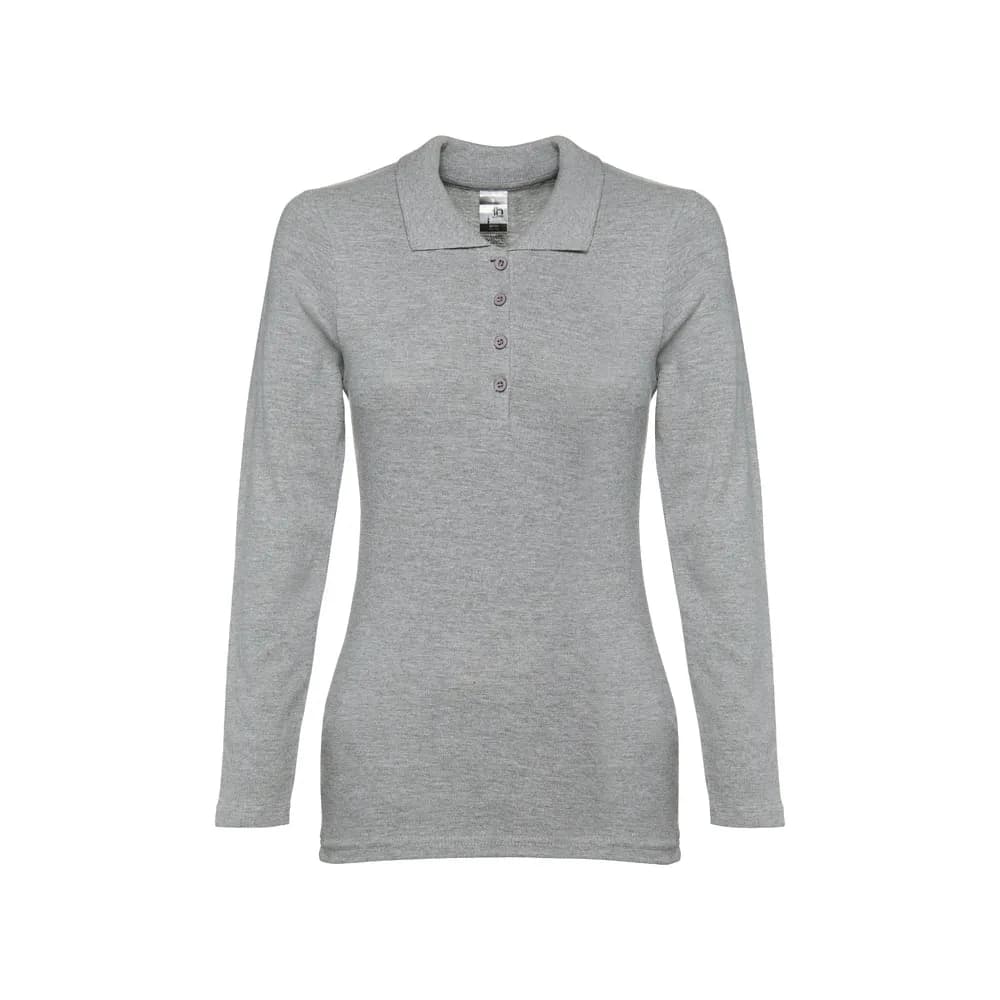 Damen Langarm-Poloshirt - THC BERN WOMEN - Hellgrau melliert