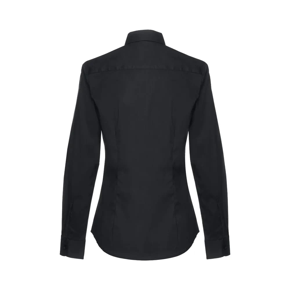 Langärmeliges Popeline-Hemd für Damen - THC PARIS WOMEN - Schwarz