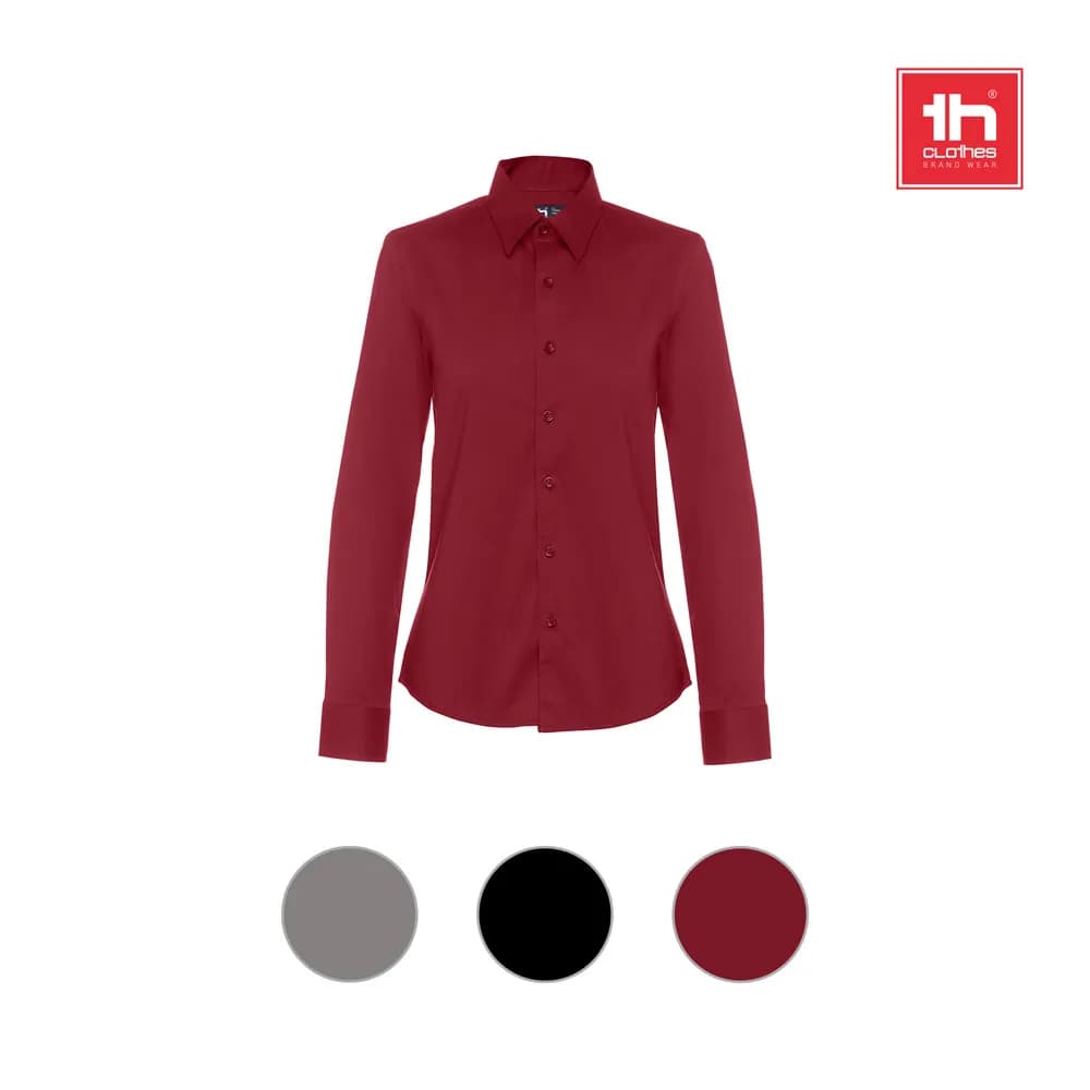 Langärmeliges Popeline-Hemd für Damen - THC PARIS WOMEN - Schwarz